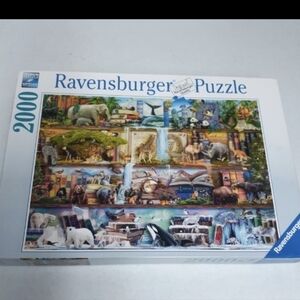 Ravensburger puzzle 2000 Wild Kinedom Shelves 29 1/2×38 1/2" used all pieces
